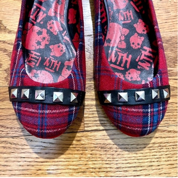 Abbey Dawn Tartan Plaid Studded Punk Rock Ballerina Flats by Avril Lavigne - Picture 10 of 15